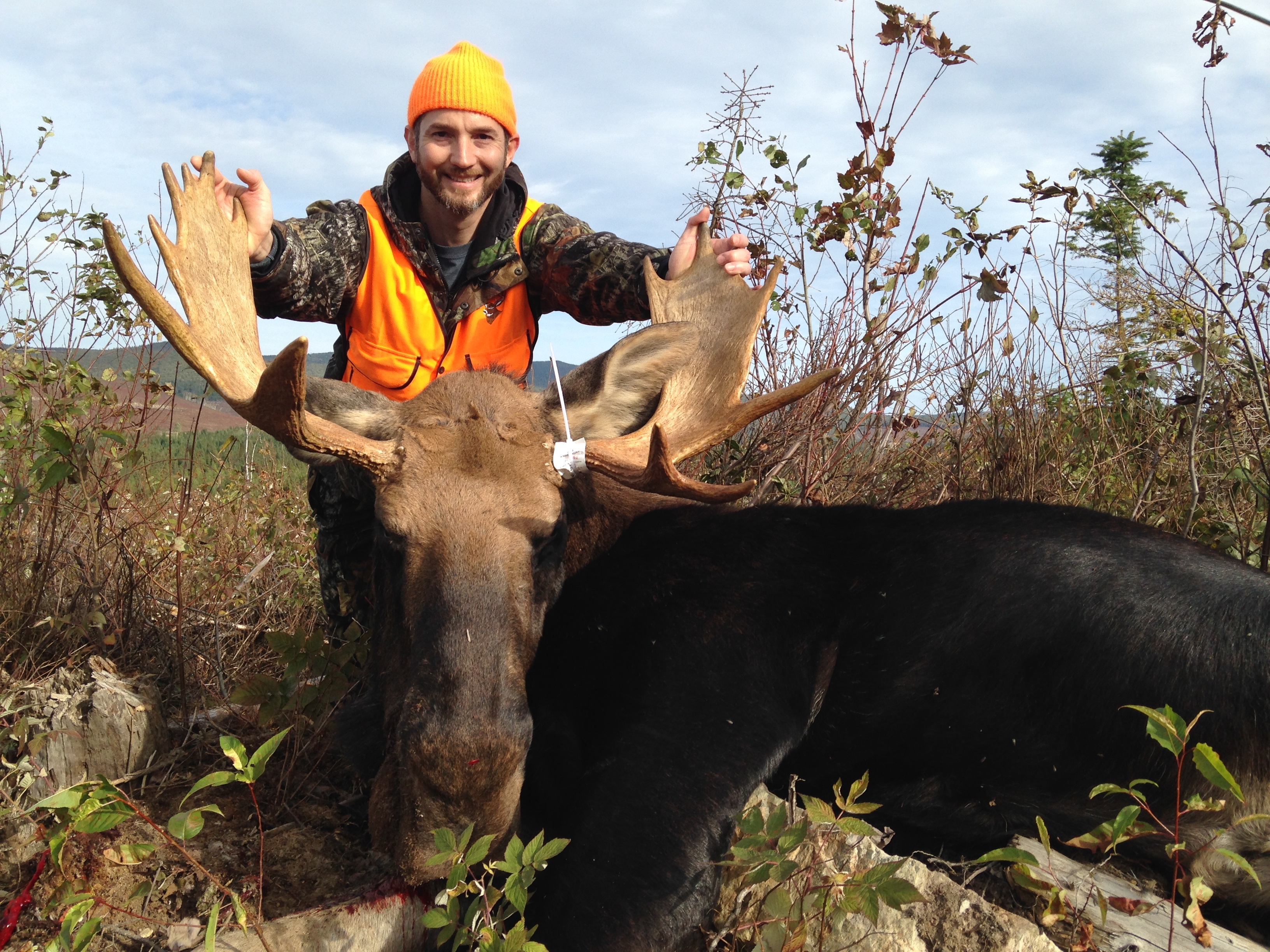 Josh with his first moose
